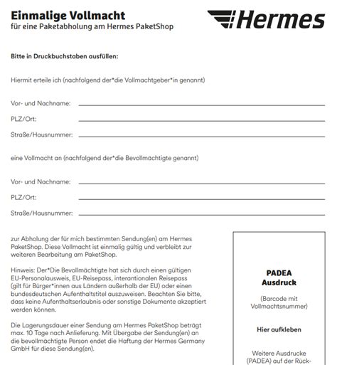 vollmacht paketannahme hermes|hermes vollmacht abholung.